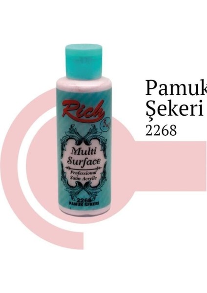çınar ticaret rich multi surface 2268 pamuk şekeri akrilik boya 120 cc