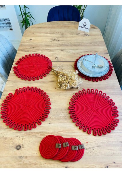 Jüt Hasır Amerikan Servis Supla ve Bardak Altı 8 Parça fiyatları