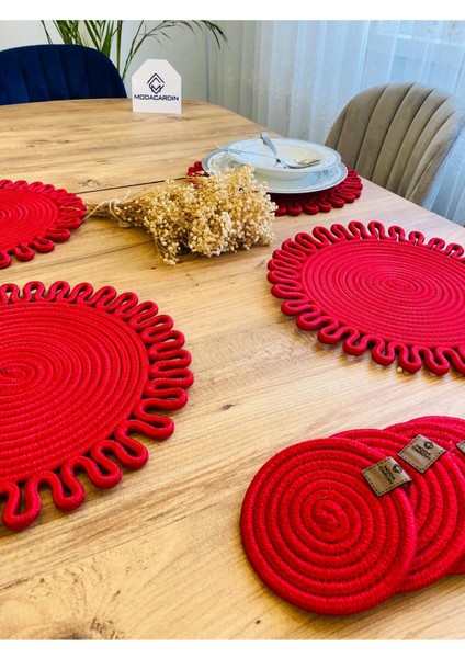 Jüt Hasır Amerikan Servis Supla ve Bardak Altı 8 Parça modelleri