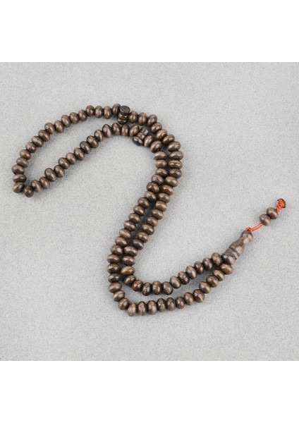 Şimşir Ağacı Renkli Vernikli 99LUK Tekerlek Kesim 7X5MM Tesbih - Koyu Kahverengi