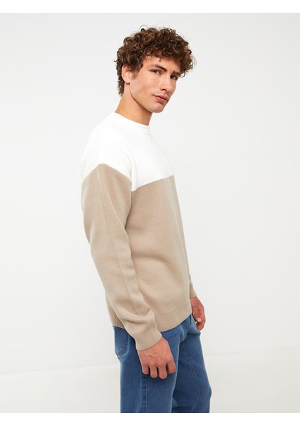 Yeni Sezon Bisiklet Yaka Uzun Kollu Renk Bloklu Erkek Triko Kazak fiyatları