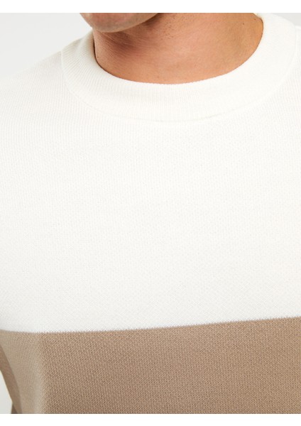 Yeni Sezon Bisiklet Yaka Uzun Kollu Renk Bloklu Erkek Triko Kazak fırsatları