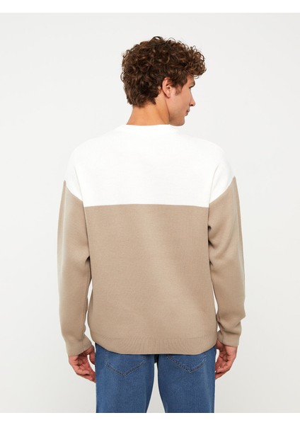 Yeni Sezon Bisiklet Yaka Uzun Kollu Renk Bloklu Erkek Triko Kazak indirimleri