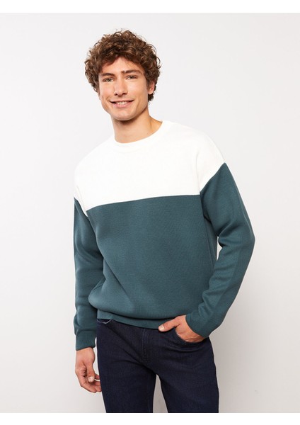 Yeni Sezon Bisiklet Yaka Uzun Kollu Renk Bloklu Erkek Triko Kazak fiyatları