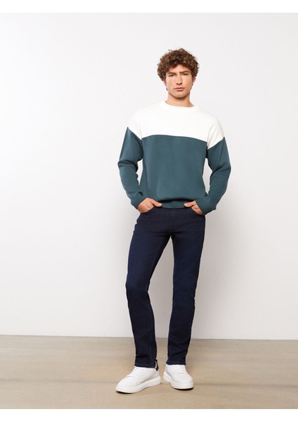 Yeni Sezon Bisiklet Yaka Uzun Kollu Renk Bloklu Erkek Triko Kazak fırsatları