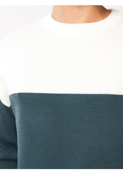 Yeni Sezon Bisiklet Yaka Uzun Kollu Renk Bloklu Erkek Triko Kazak indirimleri