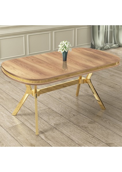 Olya Serisi 90X168 Lak Panel Hazar Masa Takımı Gold Ayaklı 4 Krem Sandalye fiyatları