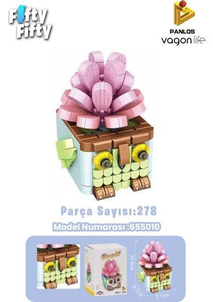 Panlos Mini Potted Plant Serisi Kuş Figürü 278 Parça Oyuncak Yapım Seti -FFP655010