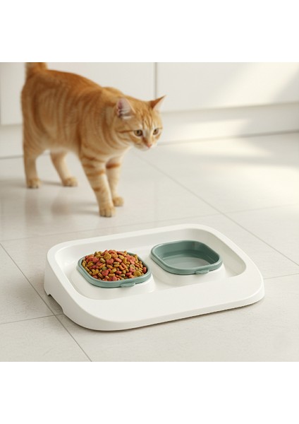 çınar ticaret mikopet yeşil 2&apos;si 1 arada mama ve su kabı