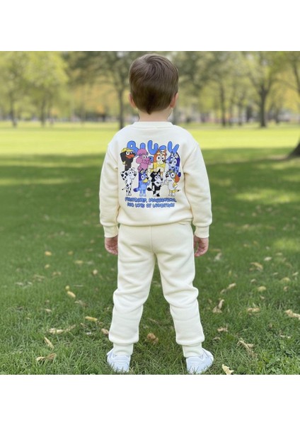 Bluey Karakterli Unisex Alt Üst Takım 3 Iplik Şardonlu indirimleri