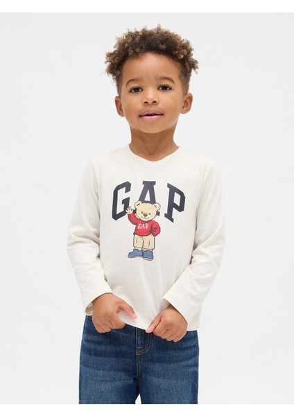 Erkek Bebek Beyaz Gap Logo T-Shirt