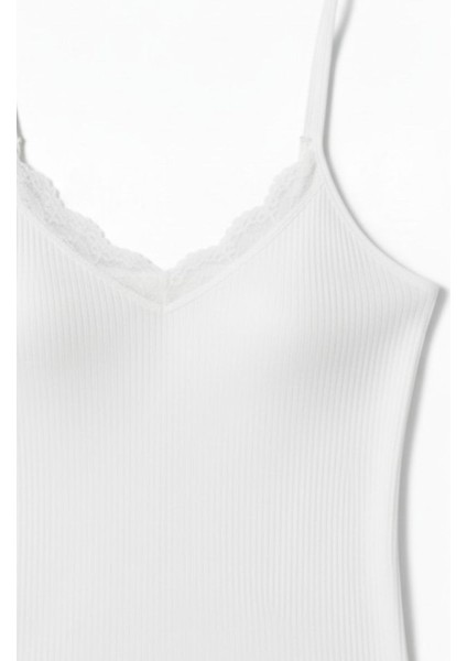 Kadın Pamuklu Ip Askılı Dantel Detaylı Esnek Atlet – Yumuşak Casual Iç Giyim indirimleri