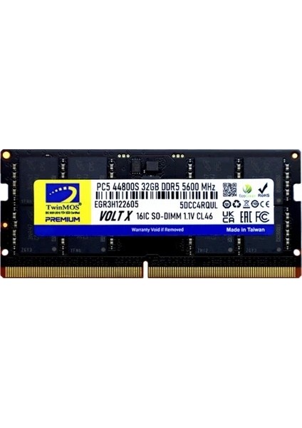 çınar ticaret twınmos 32gb ddr5 5600mhz notebook ram tmd532gb5600s46