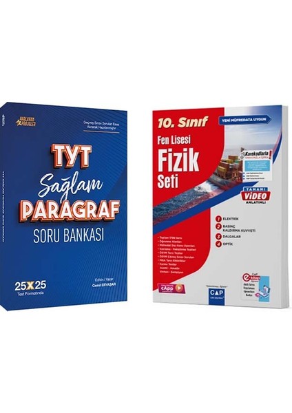 Çap Yayınları 10.sınıf Fen Lisesi Fizik Fasikül Seti ve Paragraf Soru Bankası Hediye