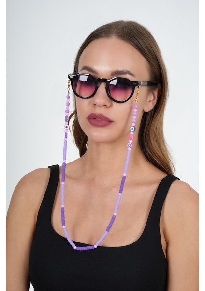 Fimo Mor Gözlük Zinciri