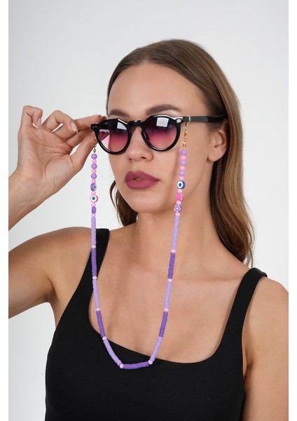 Fimo Mor Gözlük Zinciri