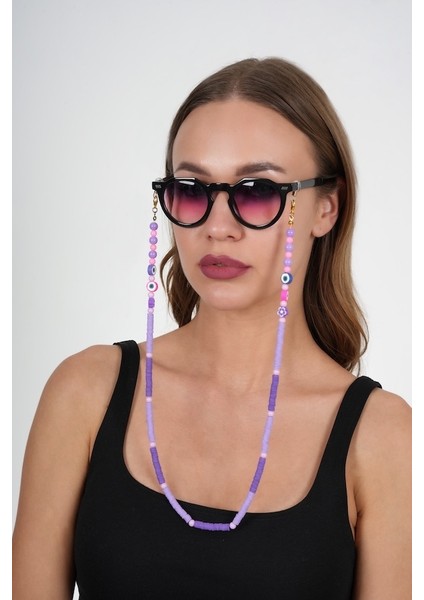 Fimo Mor Gözlük Zinciri