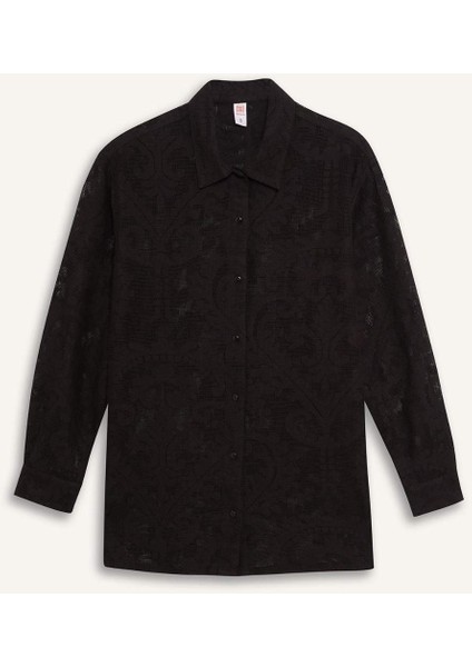 Regular Fit Dantel Detaylı Plaj Gömleği D9768AX25SM