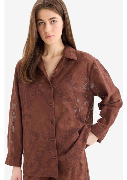 Regular Fit Dantel Detaylı Plaj Gömleği D9768AX25SM