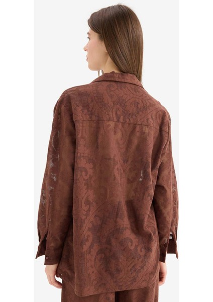 Regular Fit Dantel Detaylı Plaj Gömleği D9768AX25SM