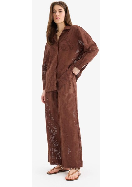 Beli Lastikli Dantel Plaj Pantolonu D9767AX25SM