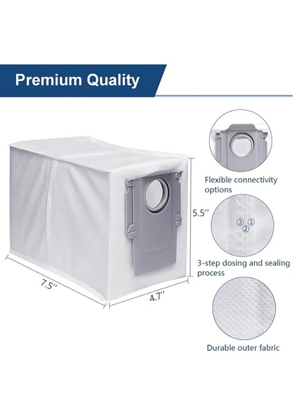 Roborock Q Revo Robot Süpürge Için 14'lü Paket Toz Torbası Büyük Kapasiteli Tek Kullanımlık Torba Değişimi (Yurt Dışından) fiyatları