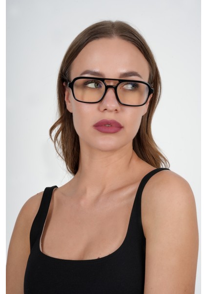 Siyah Olivier Philippe Mavi Işık Korumalı Gözlük