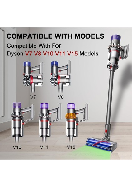 Dyson V7 V8 V10 V11 V15 Doğrudan Tahrikli Başlık Hızlı Çıkarmalı Başlık Temizleyici Fırçaları Için LED Işıklı Temizleyici Değişimi (Yurt Dışından) modelleri