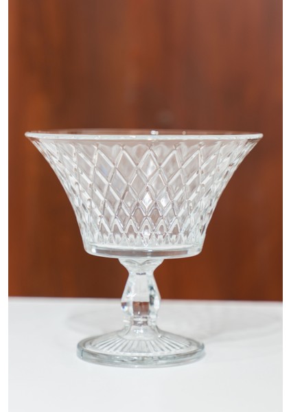 Ayaklı Cam Kase - Şeffaf Dekoratif Sunum Kasesi | Büyük Boy Meyve Salata Kasesi - Kristal fırsatları