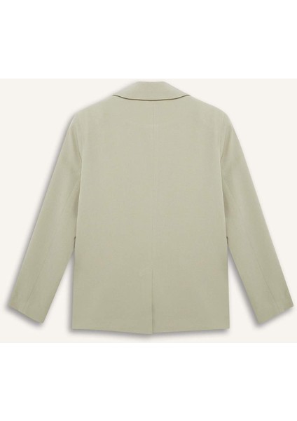 Oversize Geniş Kalıp Keten Karışımlı Blazer Ceket