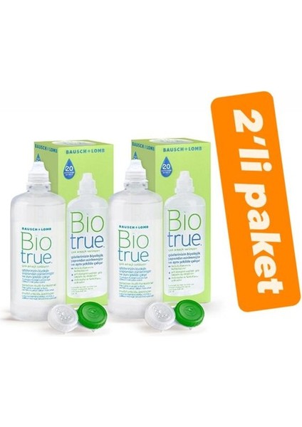 Bio Ture 300 ml Kontakt Lens Solüsyonu –tüm Yumuşak Lenslerle Uyumlu-2'li Paket