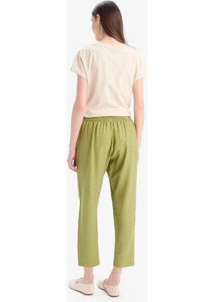 Lastikli Bel Bağcıklı Basic Düz Paça Jogger Pantolon D2573AX25SP