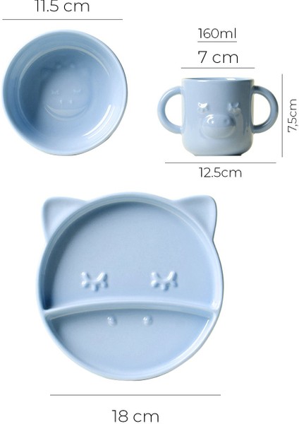 Lulu 3 Parça Zürafa Desenli Mama Seti | Mavi fırsatları