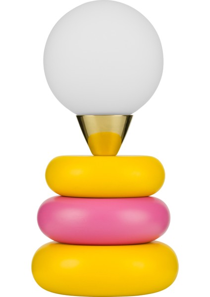 Little Lollies No:7 Renkli Masaüstü Aydınlatma - El Yapımı, Pirinç ve Cam Detaylı