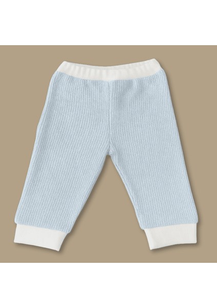 Ayıcık Desenli Isme Özel Nakışlı Mavi Beyaz 3 Lü Bebek Takımı 3-6 Ay indirimleri