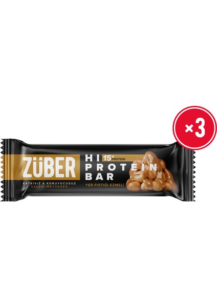 Yüksek Protein Bar Fıstık Ezmeli 45G x 3 Adet