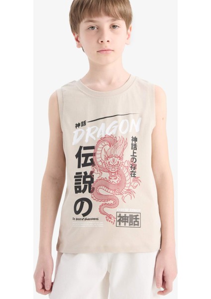 Erkek Çocuk Bisiklet Yaka Baskılı Atlet