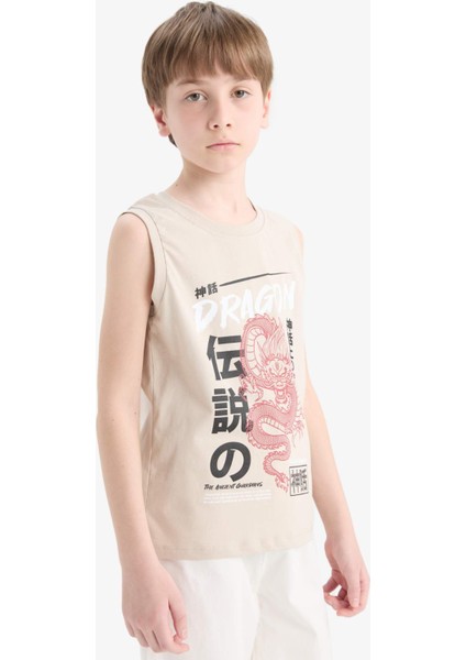 Erkek Çocuk Bisiklet Yaka Baskılı Atlet