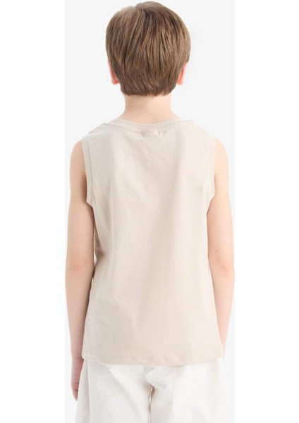 Erkek Çocuk Bisiklet Yaka Baskılı Atlet