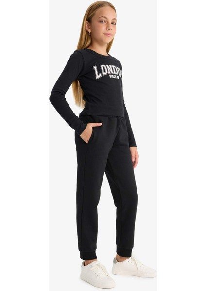 Kız Çocuk Standart Fit Basic Düz Beli Lastikli Okul Jogger Eşofman Altı Y1226A625AU