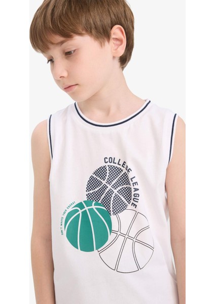 Erkek Çocuk Bisiklet Yaka Baskılı Atlet E4187A825HS