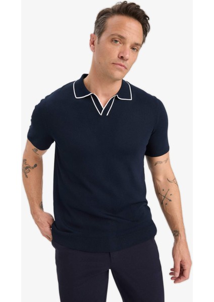 Modern Fit Polo Yaka Kısa Kollu Triko Tişört C4984AX25SM