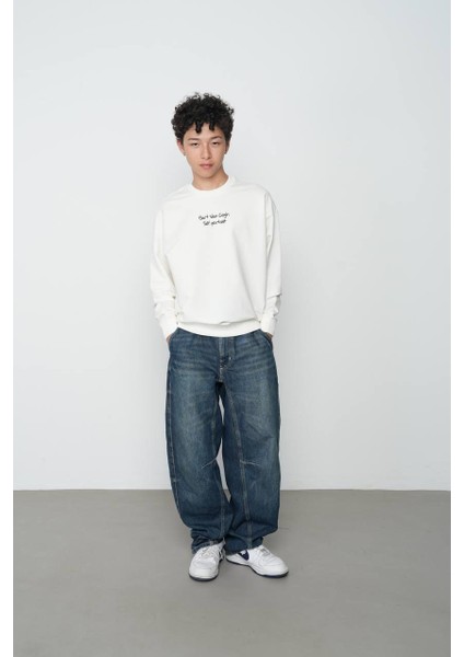 2 Iplik Van Gogh Nakış Işlemeli Baskılı Sweat (09-15 Yaş Arası) - Ekru