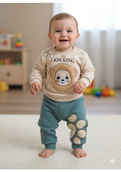Laura Baby Aslanlı Erkek Bebek Çocuk Alt Üst Eşofman Takımı
