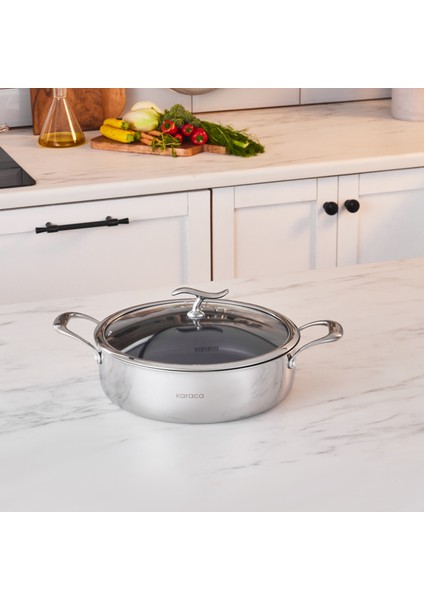 Plasma Steel 316+ 3ply Karnıyarık Tencere 26 cm
