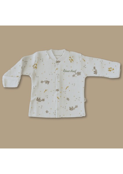 Fil Zürafa Baskılı Isme Özel Nakışlı Beyaz 3 Lü Bebek Takımı 6-9 Ay fırsatları