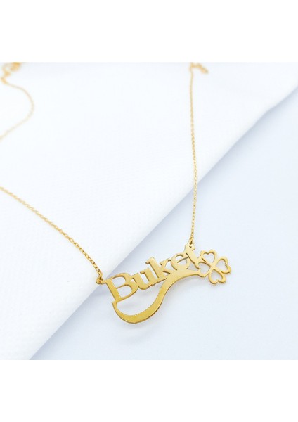 Yoncalı Isim Kolye Gümüş Kişiye Özel