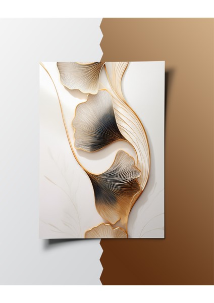 Rosa Art Çerçevesiz Poster 2'li Set | Soyut Ginkgo Biloba Yaprağı ve Su Damlası Posteri | Dijital Baskı Poster fiyatları