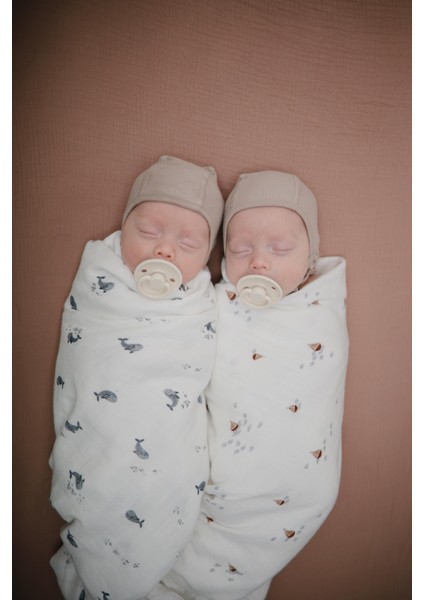 Organik Müslin Örtü / Kundak - Whales fiyatları