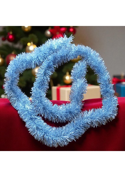 2 Metre Parlak Metalik Gümüş Yılbaşı Boyun Simi Gümüş Yumuşak Boyun Garlandı Dekor Gümüş Süslemesimi